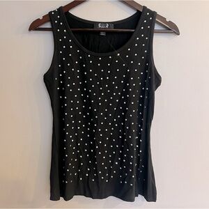 A.Z.I Women’s Black Embellished Scoop Neck Tank Top Size XS NEW